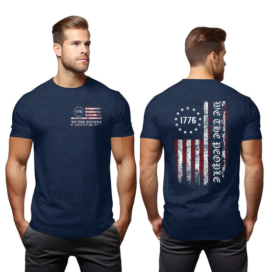 Ascrazy Mens American Flag Shirt 4th of July T-Shirt USA Flag 1776 Patriotic Tee Memorial Day Tops
