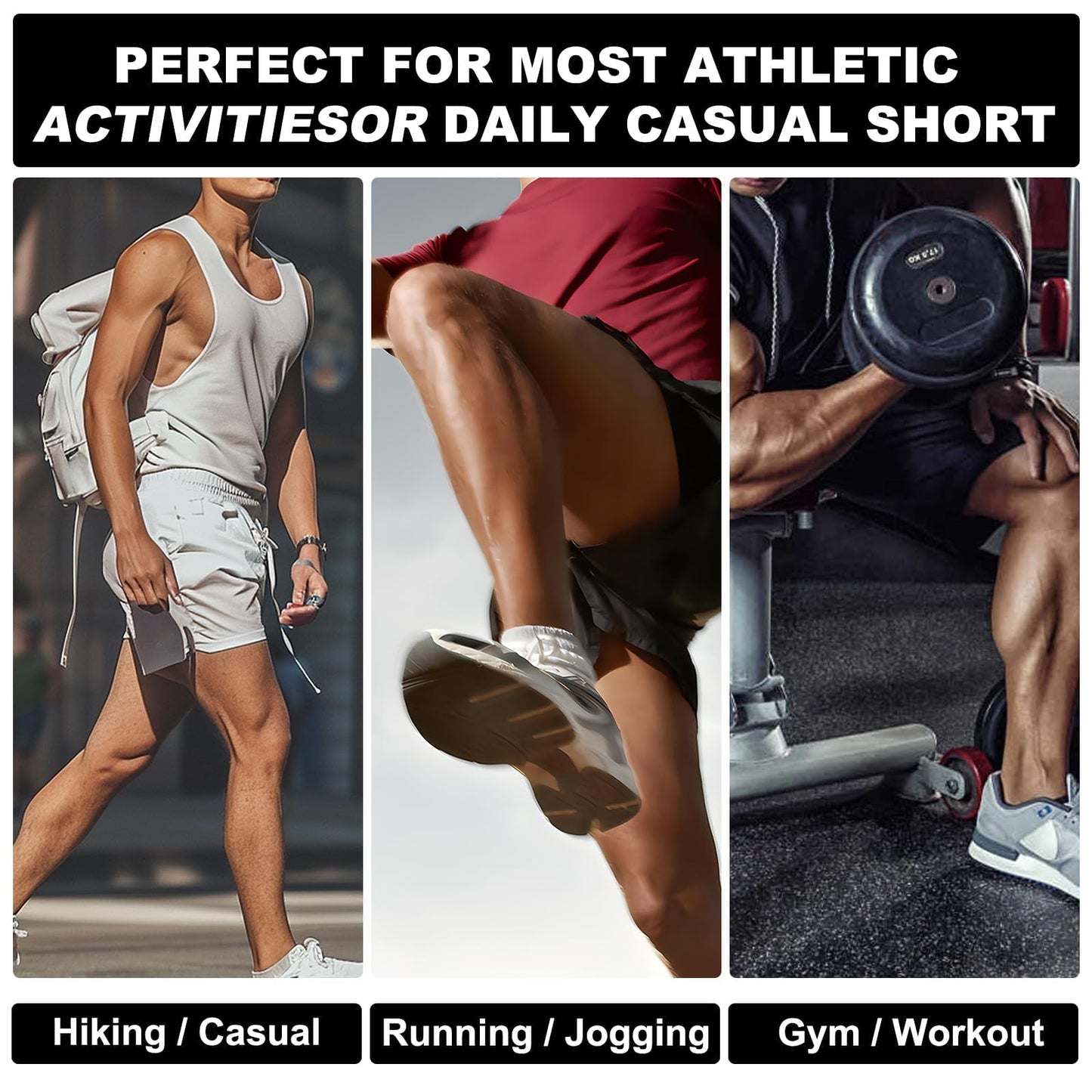 AIMPACT Mens Mesh Running Shorts Gym Athletic Workout Shorts for Men 3 inch Sports Shorts with Pocket（Black L）