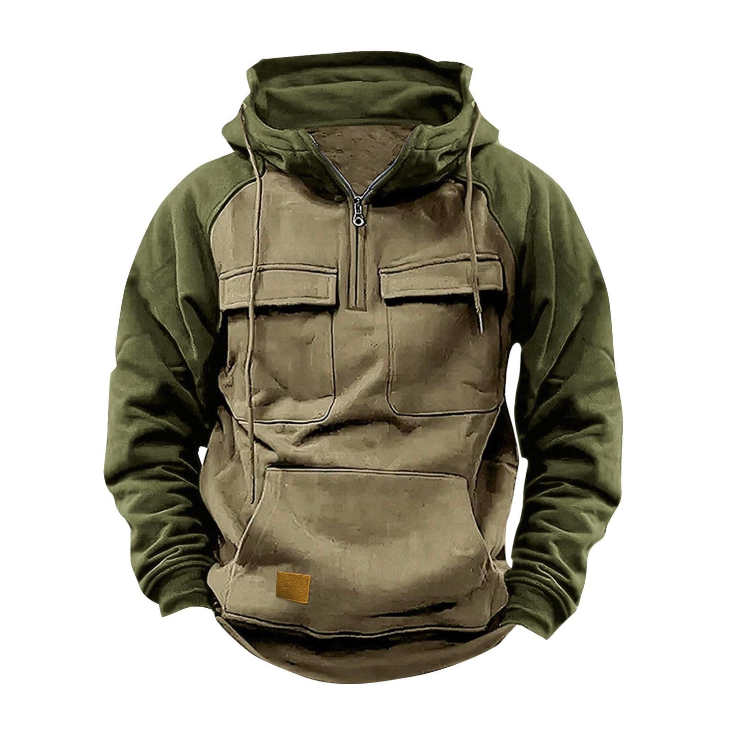 wool hoodie,Tactical Hoodies For Men Military Workout Casual Cargo Pullover Quarter Zip Hooded Outfit Tops Heavy Weight Sweatshirt,Clearances Today Under 5