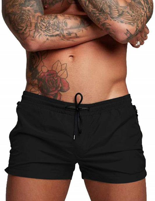 COOFANDY Mens Quick Dry Swimwear Boxer Brief Trunks Black M