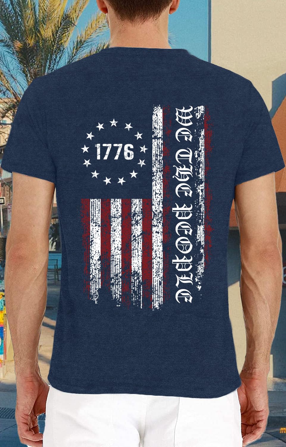 Ascrazy Mens American Flag Shirt 4th of July T-Shirt USA Flag 1776 Patriotic Tee Memorial Day Tops