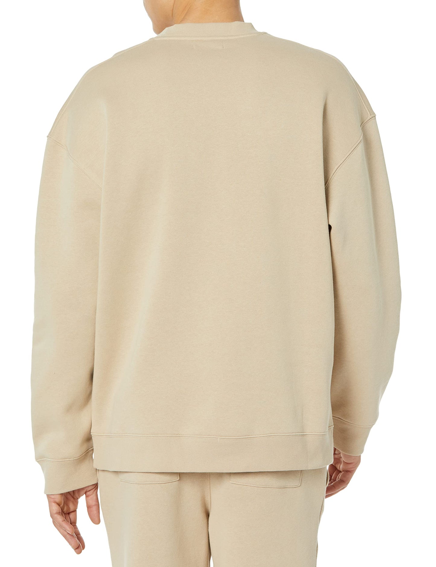 Amazon Essentials Men's Oversized-Fit Crewneck Sweatshirt (Available in Big & Tall), Tan, X-Small