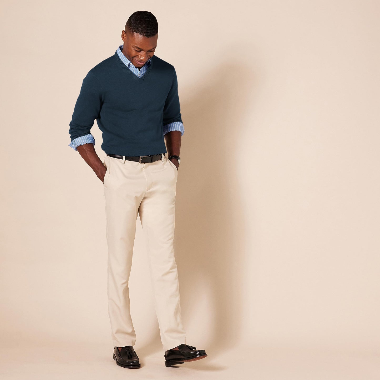 Amazon Essentials Men's V-Neck Pullover Sweater (Available in Big & Tall), Navy, XX-Large Big