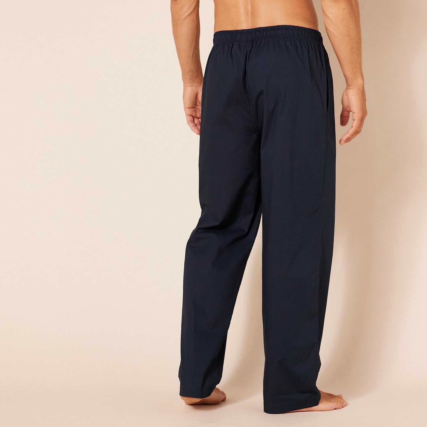 Amazon Essentials Men's Straight-Fit Woven Pajama Pant with Pockets, Navy, Large