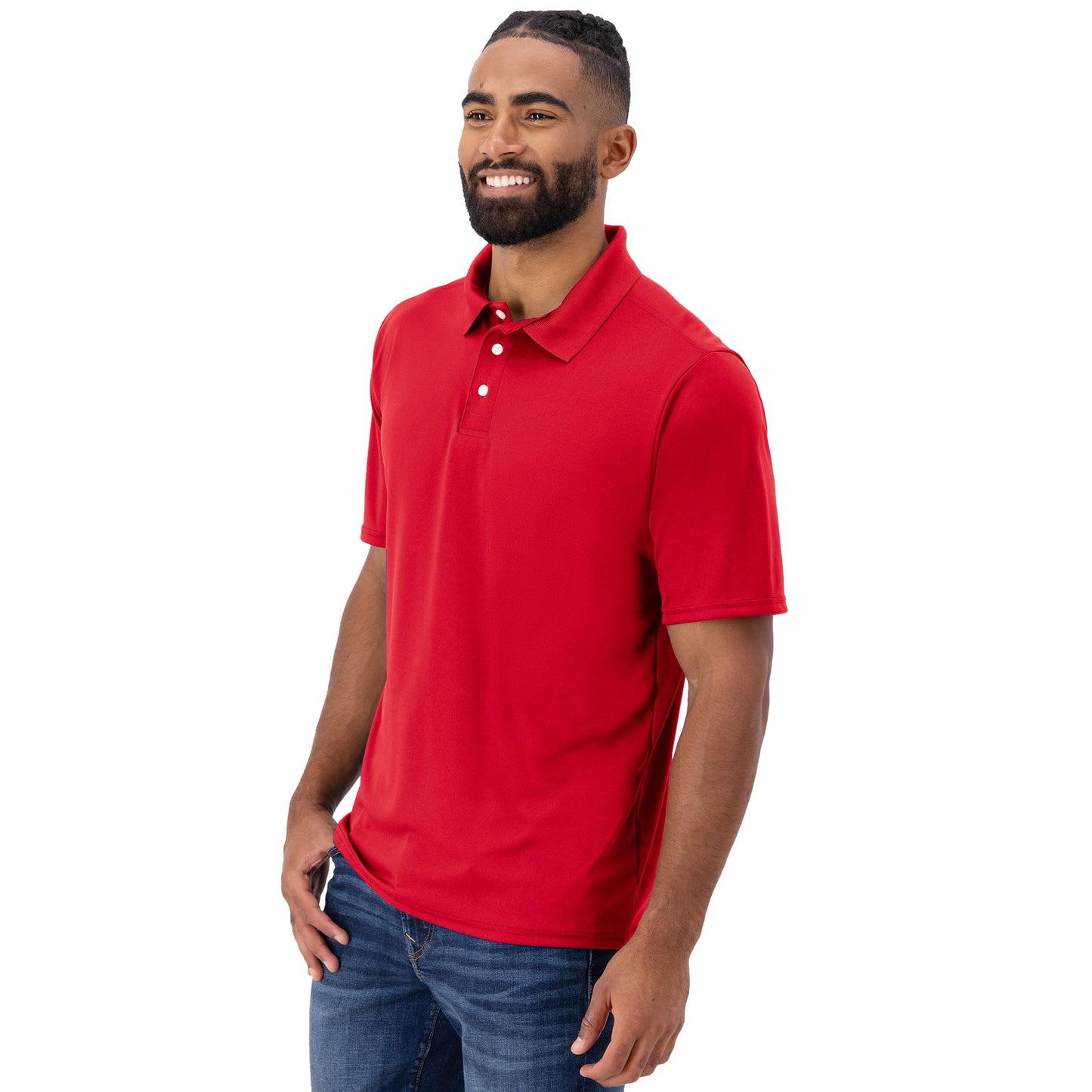 Hanes mens Hanes Sport Men's Cool Dri Men's Performance polo shirts, Deep Red, Large US, O4800
