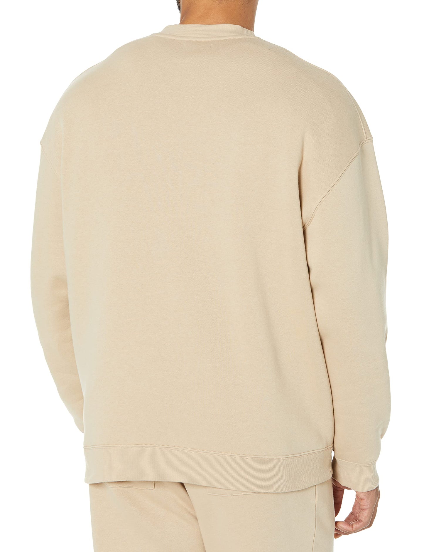 Amazon Essentials Men's Oversized-Fit Crewneck Sweatshirt (Available in Big & Tall), Tan, X-Small