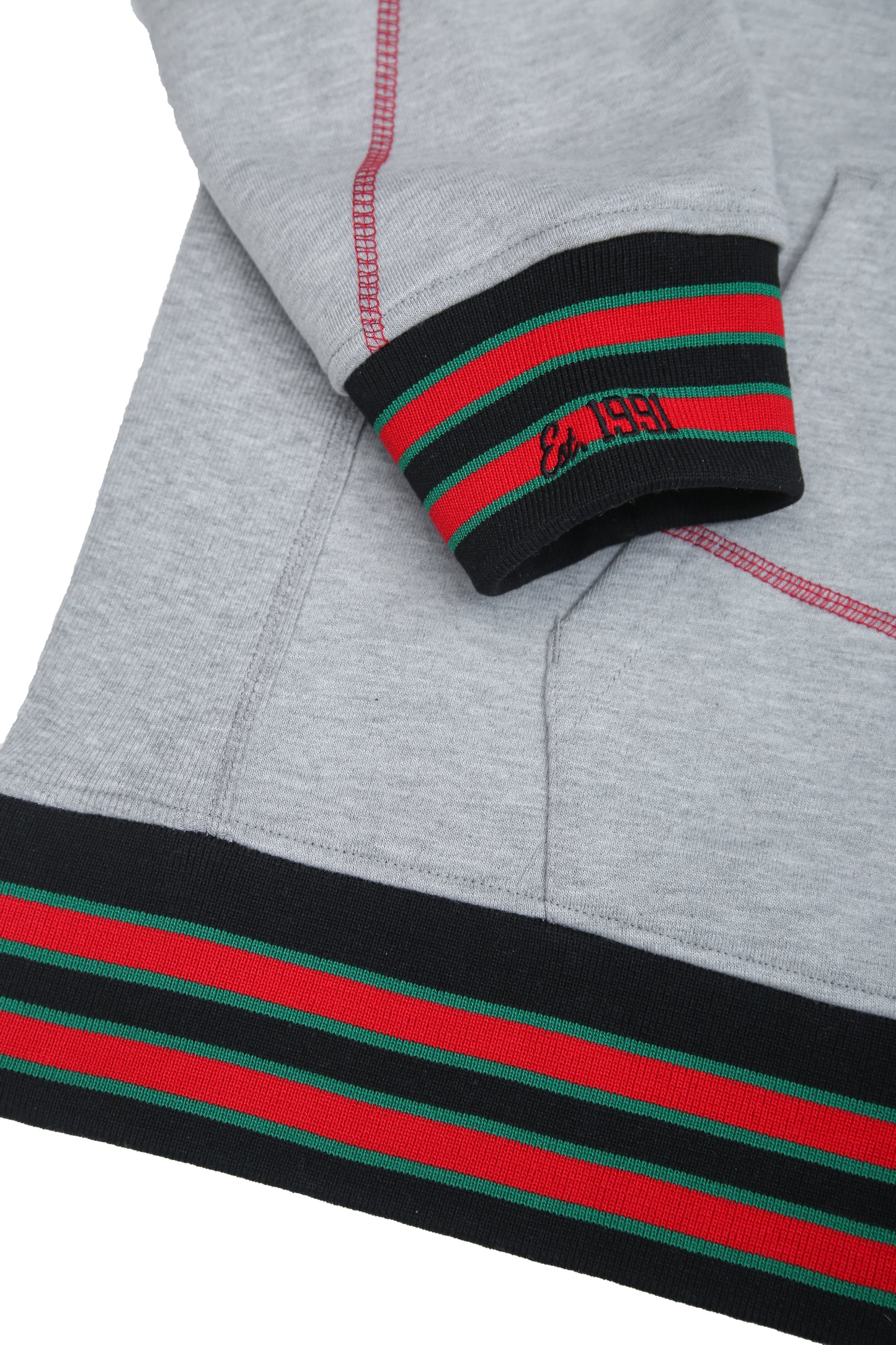 30th Anniversary FTP Malcolm X  Frankenstein Stitched Hoodie MDH.Grey / Red