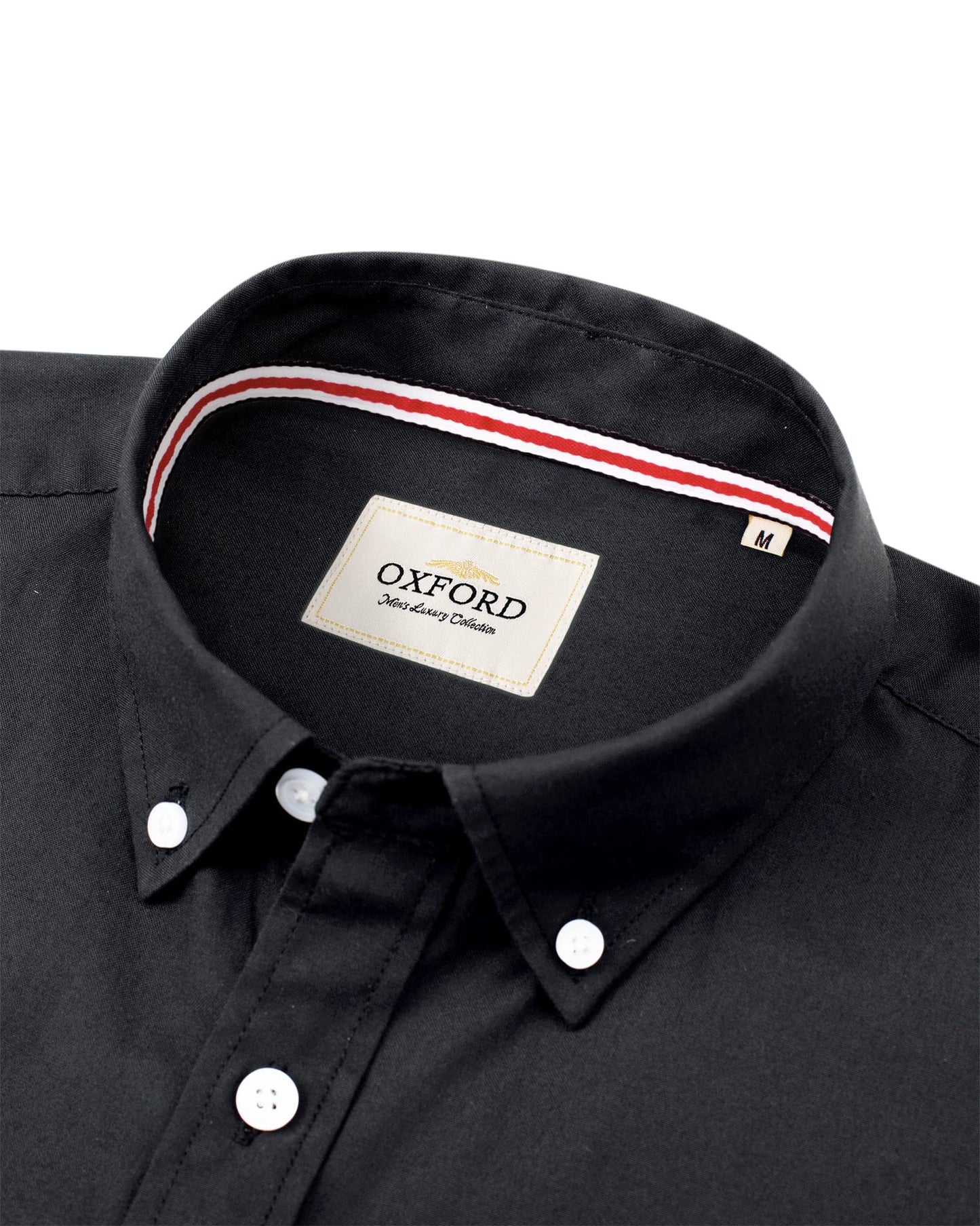 Alimens & Gentle Mens Solid Oxford Shirt Long Sleeve Button Down Shirts with Pocket Black