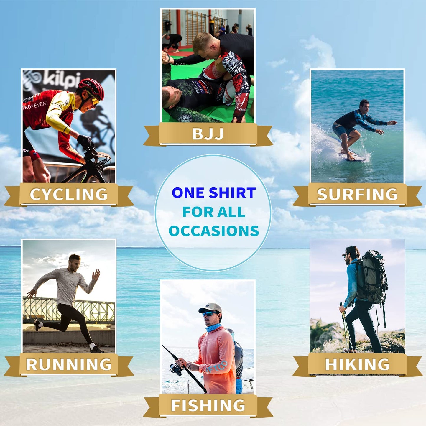 color cosplayer Jiu Jitsu Men American Flag UPF 50+ Sun Protection Printed Rash Guard Long Sleeve Swim Shirts