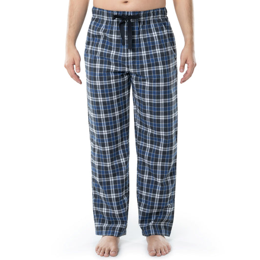 Fruit of the Loom Men's Woven Sleep Pajama Pant, Black Plaid, Large