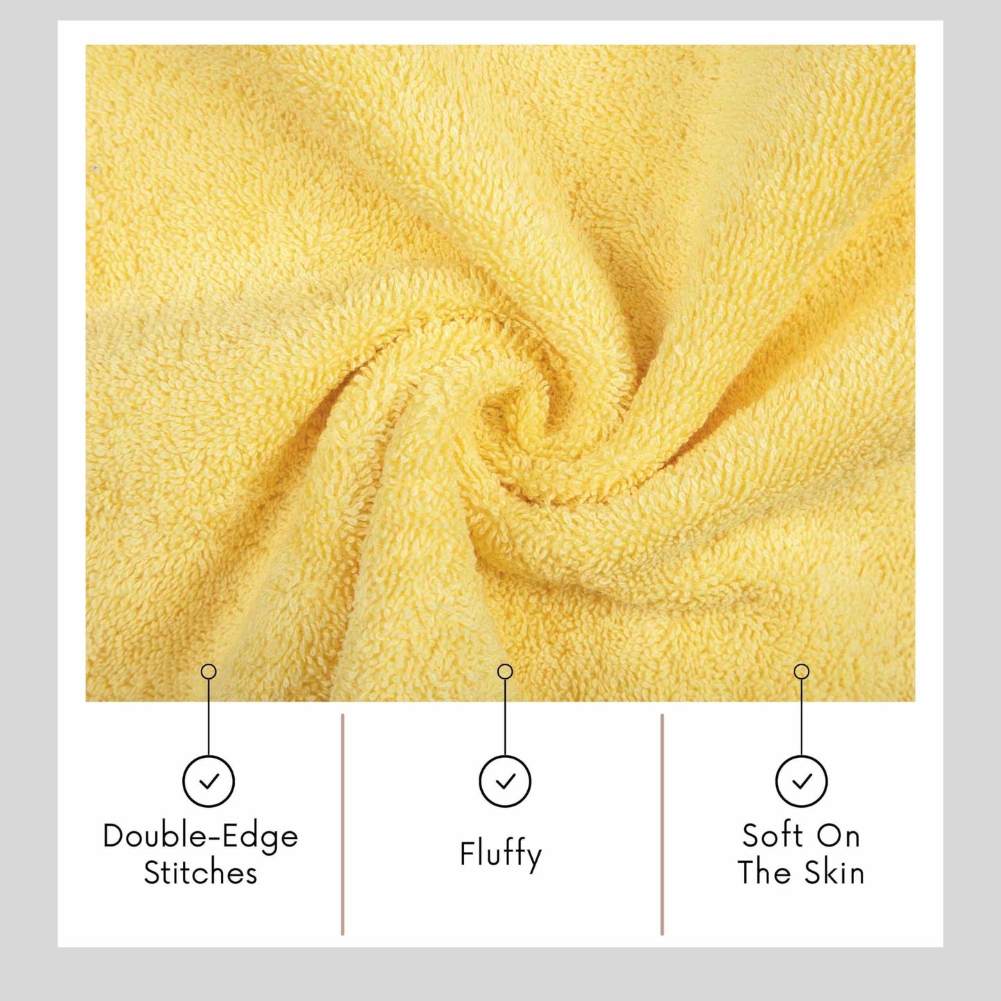 TEXTILOM Washcloths for Body and Face – Hotel and Spa Quality & Soft & Absorbent & Quick Dry Wash Cloths for Your Body – 100% Turkish Cotton Wash Clothes Towel Set of 4 (13 x 13 inches) - Yellow