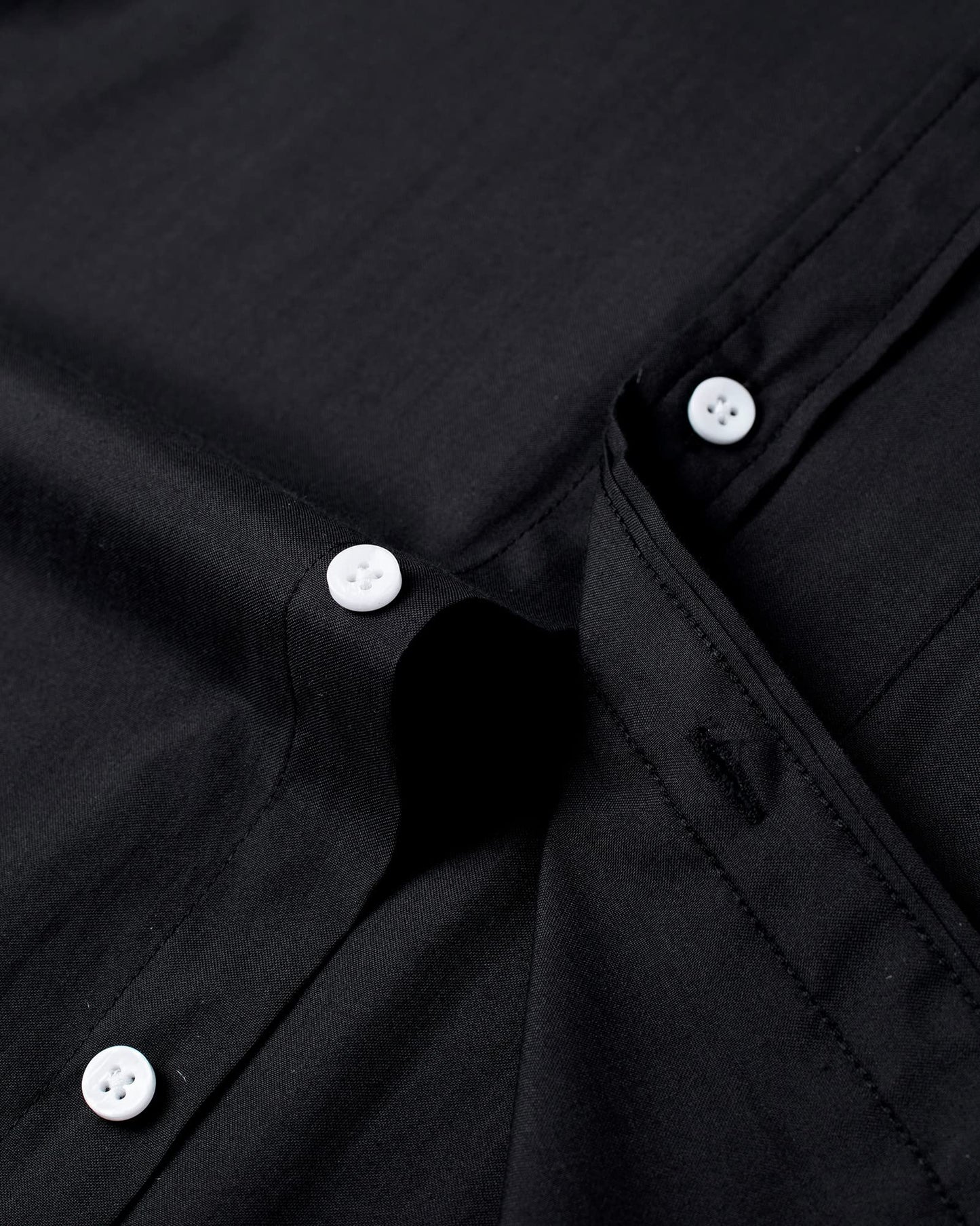 Alimens & Gentle Mens Solid Oxford Shirt Long Sleeve Button Down Shirts with Pocket Black