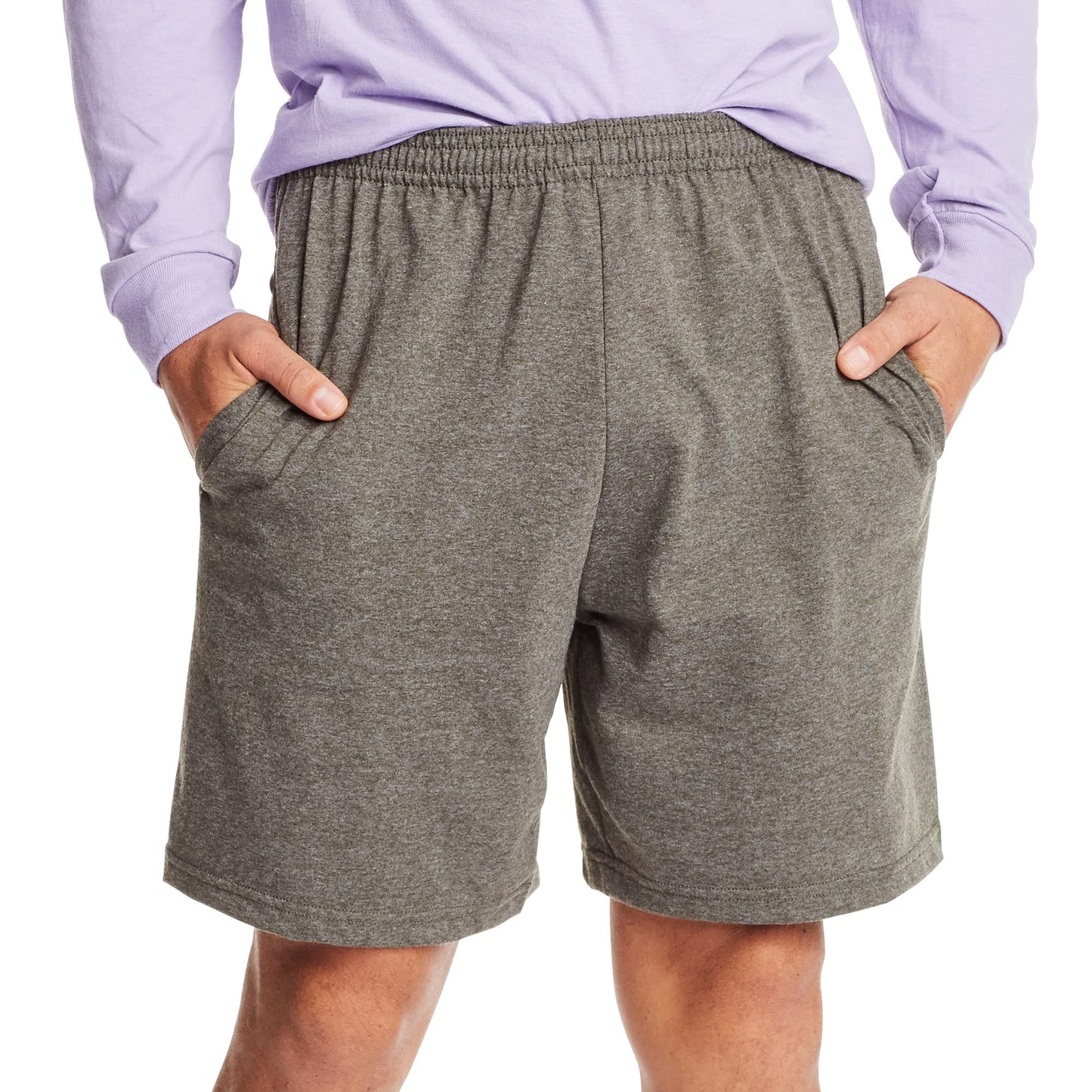 Hanes Mens Jersey Cotton With Pocket Workout-and-training-shorts, Camo Green Heather, XX-Large US