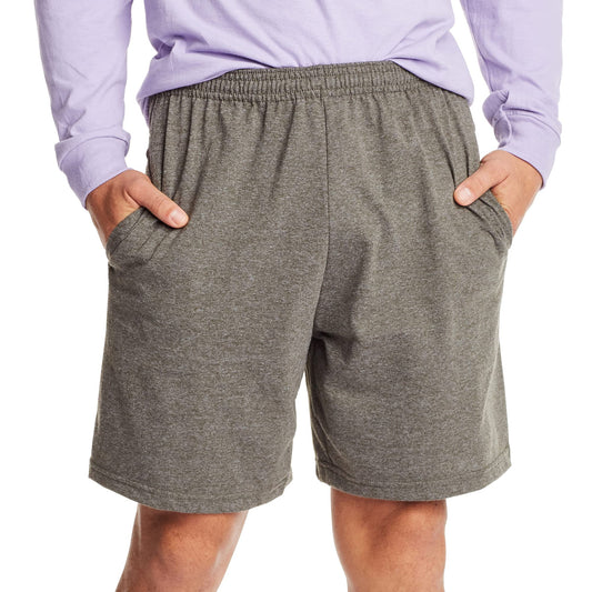 Hanes Mens Jersey Cotton With Pocket Workout-and-training-shorts, Camo Green Heather, XX-Large US