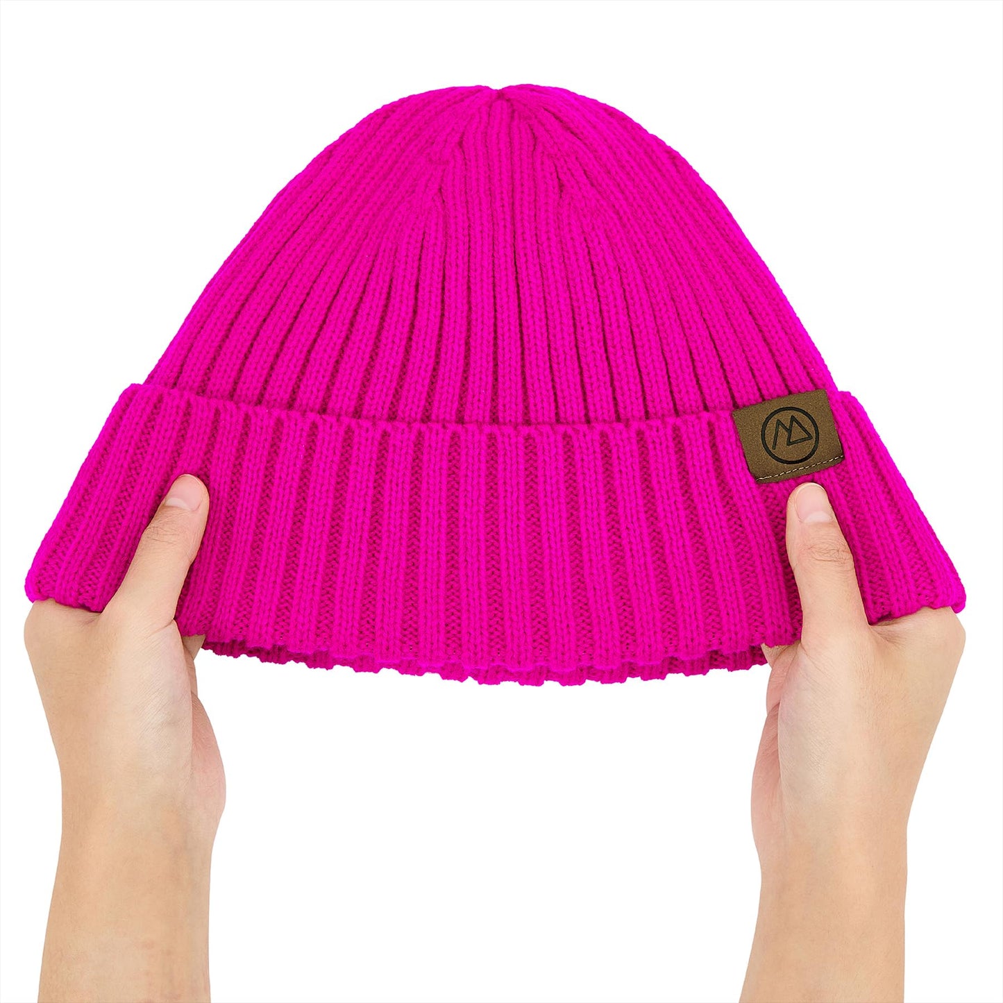 Zando 2024 Satin Lined Beanie for Women Men Warm Winter Hats for Women Knit Satin Beanie Slouchy Skull Caps Silky Lining Hat for Women Unisex Knit Lined Beanie Winter Satin Beanie Hot Pink One Size