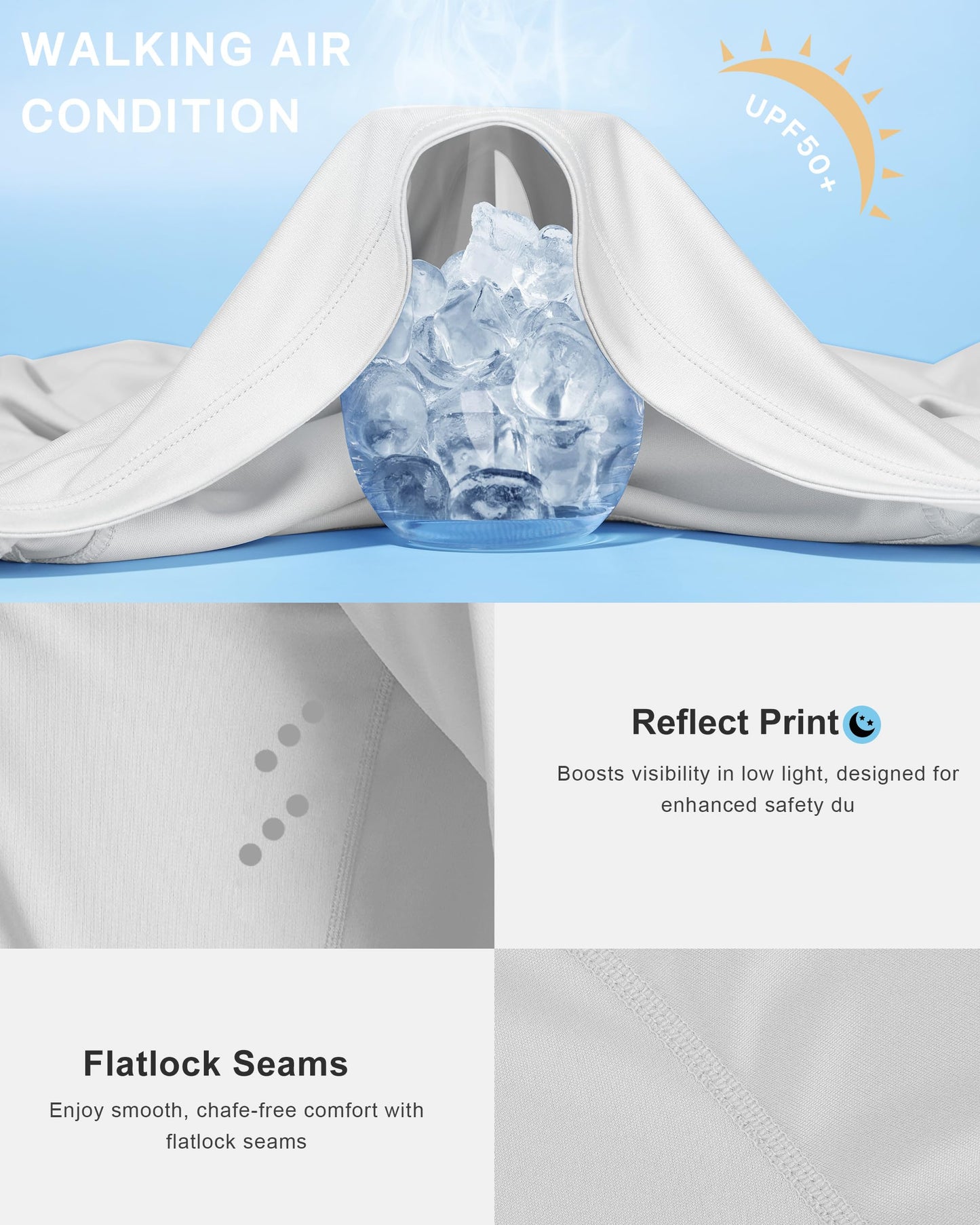 Men's UPF 50+ Swim Shirts, Sun Protection Short Sleeve Rash Guard, Quick Dry T-Shirt for Fishing and Surfing White