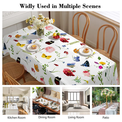 MAST DOO Floral Tablecloths for Rectangle Tables, Spring Table Cloth, Waterproof Stain Resistant Wrinkle-Free Table Cover for Home Kitchen Dining Party Patio Indoor Outdoor Use 55x70 Inch