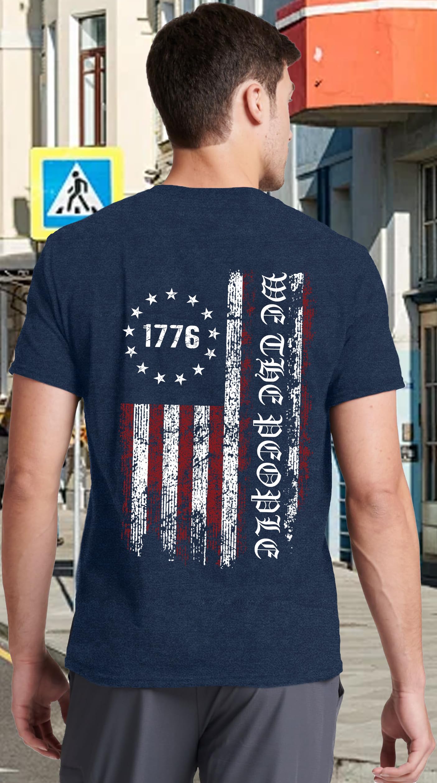 Ascrazy Mens American Flag Shirt 4th of July T-Shirt USA Flag 1776 Patriotic Tee Memorial Day Tops
