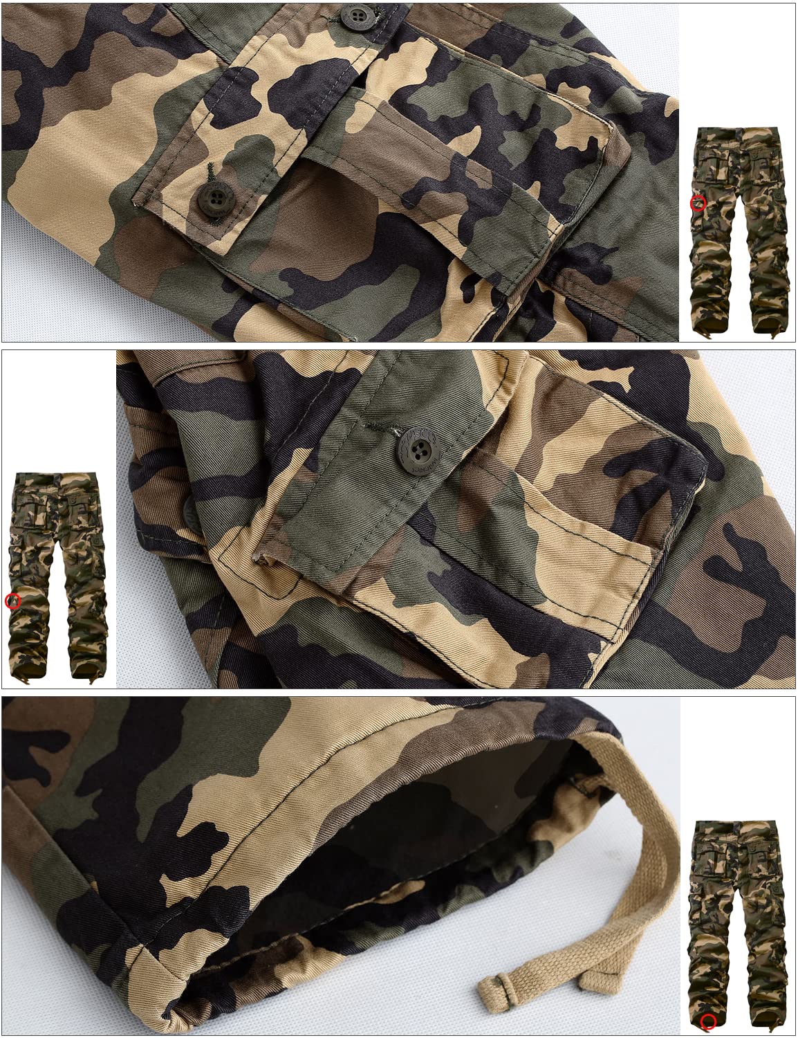 Match Men's Wild Cargo Pants(38,Camouflage)