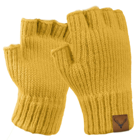 Fingerless Gloves for Women - Winter Warm Knitted Gloves Ladies Thermal Half Finger Mittens for Typing Working Driving