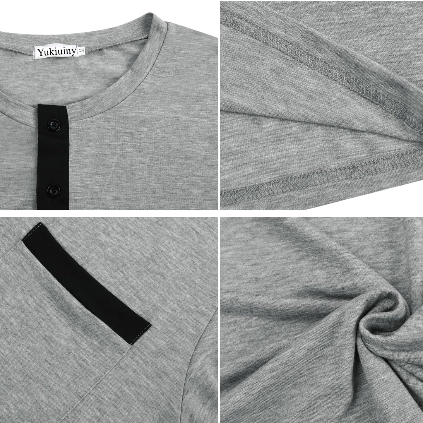 Men's Cotton Pyjama Tops Soft Sleepwear Breathable Nightgown Knee Length Night Shirts Loose Nightwear Lounge Wear,Short Sleeve/Short Sleeve-3-Grey/L