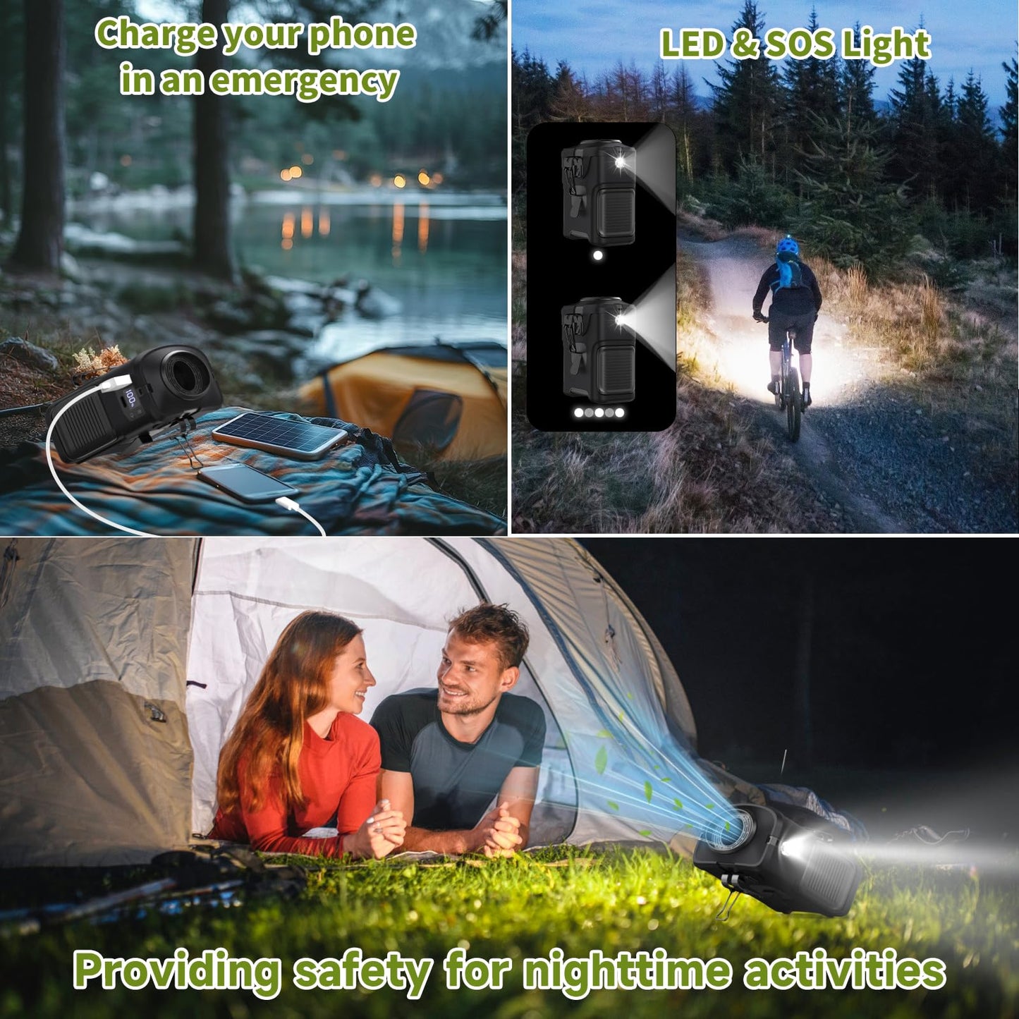 Rechargeable Portable Waist Fan ，5 Speeds Faster Cooling with 10000mAh Power Bank （8/40h Working ） Hands-Free Hanging Neck Fan, Quiet, clip on Fan for Camping, Outdoor, Jobsite ，Gifts for Women men