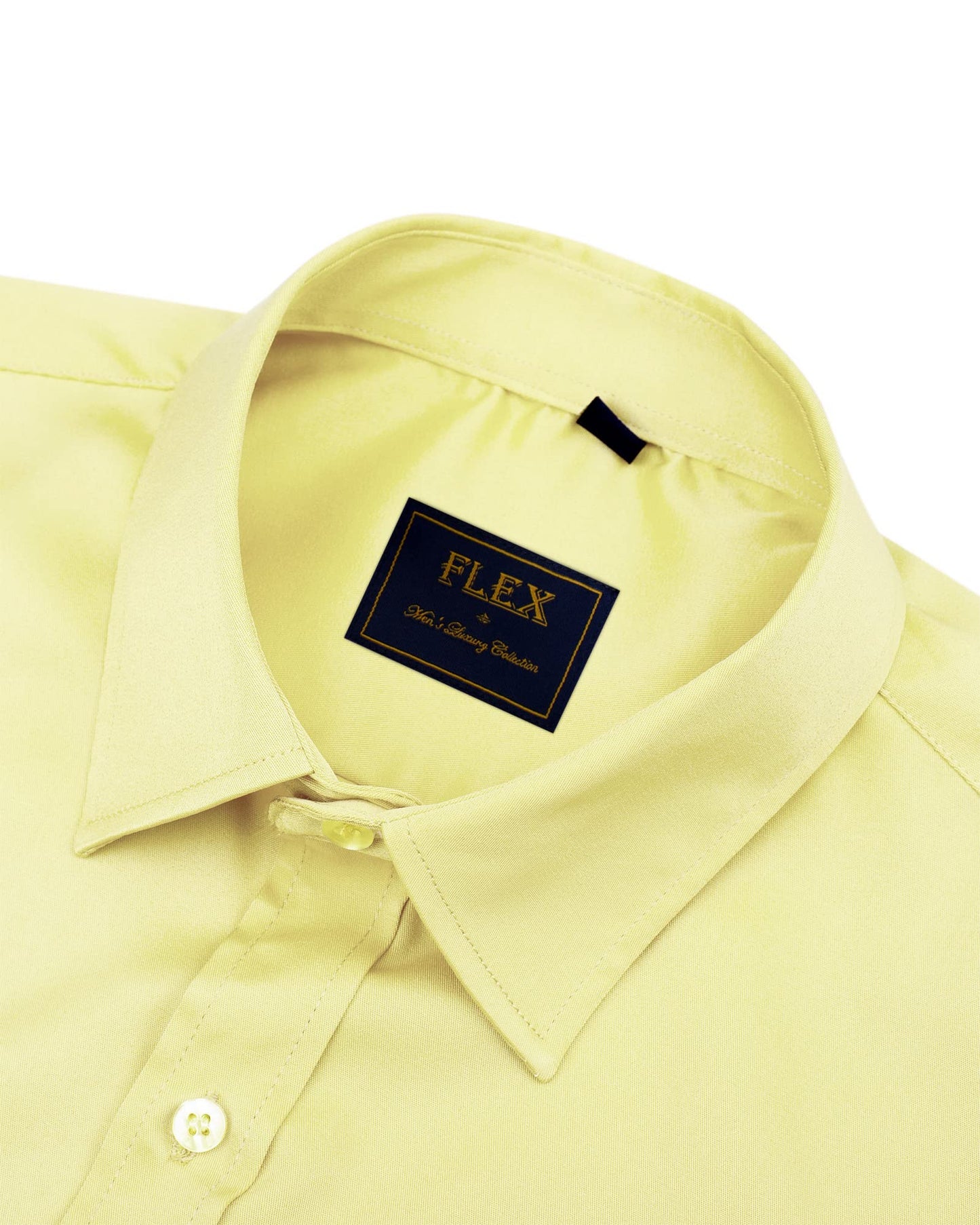 J.VER Men's Dress Shirts Solid Long Sleeve Stretch Wrinkle-Free Formal Shirt Business Casual Button Down Shirts Light Yellow