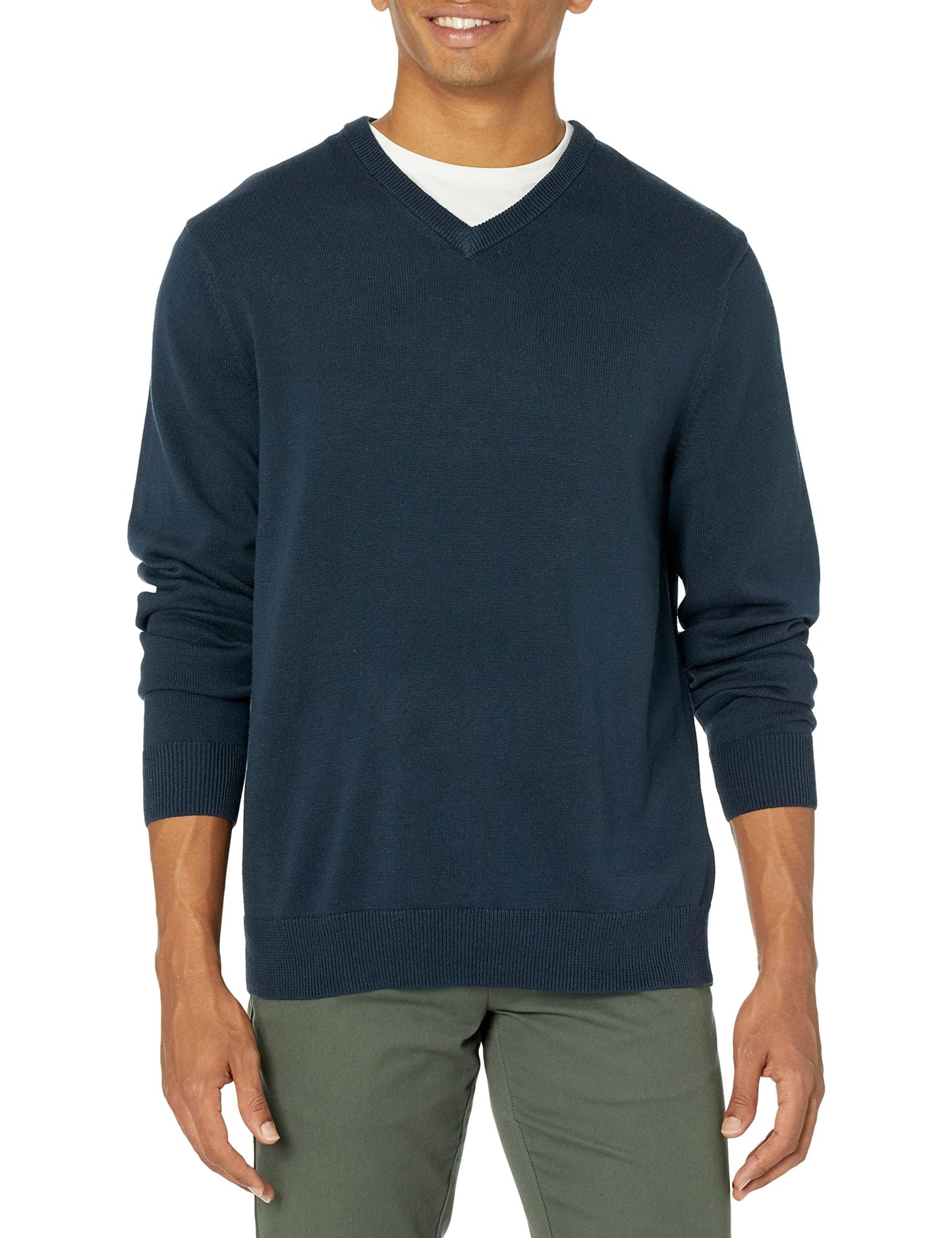 Amazon Essentials Men's V-Neck Pullover Sweater (Available in Big & Tall), Navy, XX-Large Big
