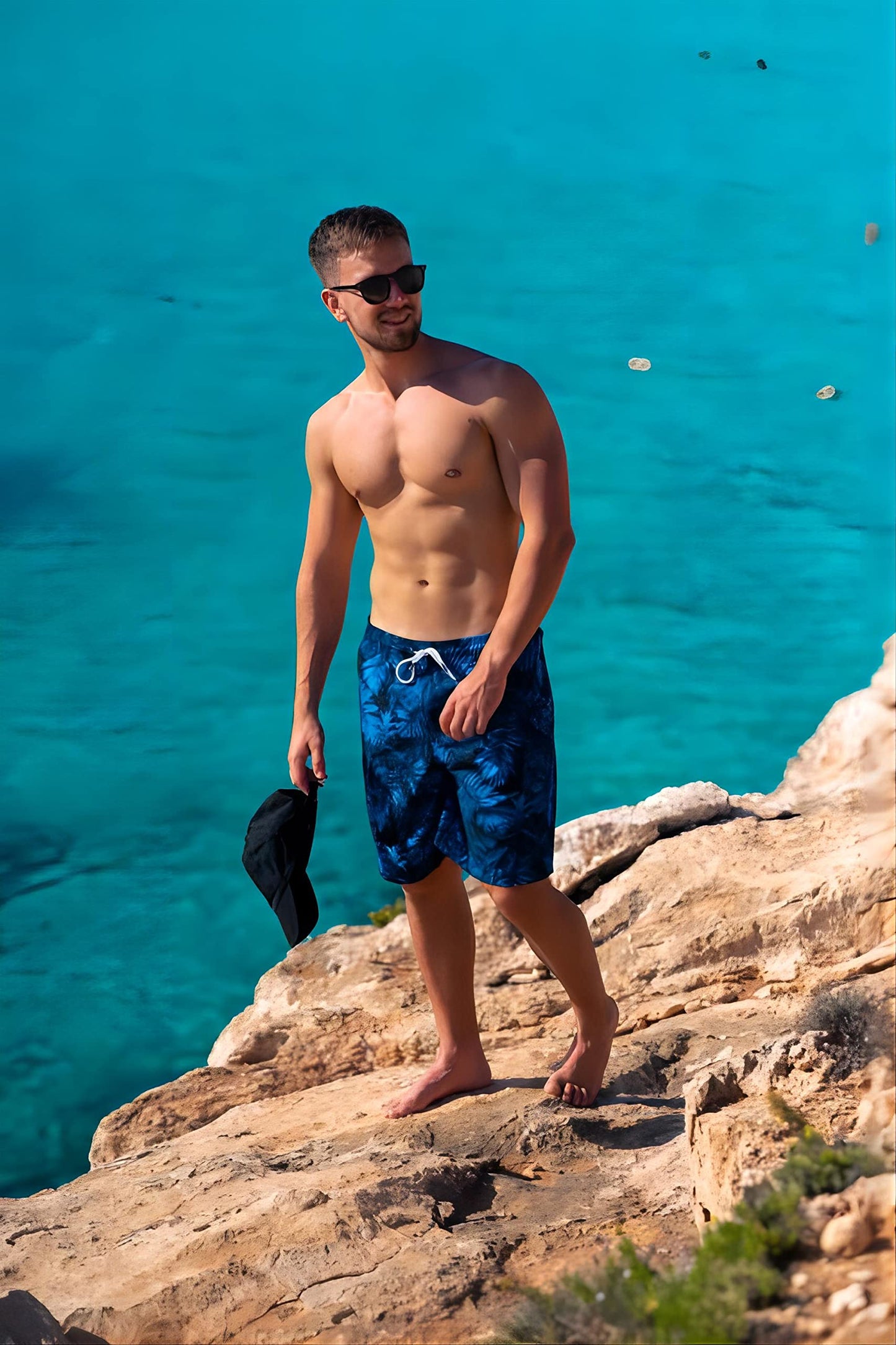 BRISIRA Mens Swim Trunks Bathing Suit 9 Inch Inseam Compression Liner Beach Long Board Shorts Swimsuit Anti-Chafe Quick Dry