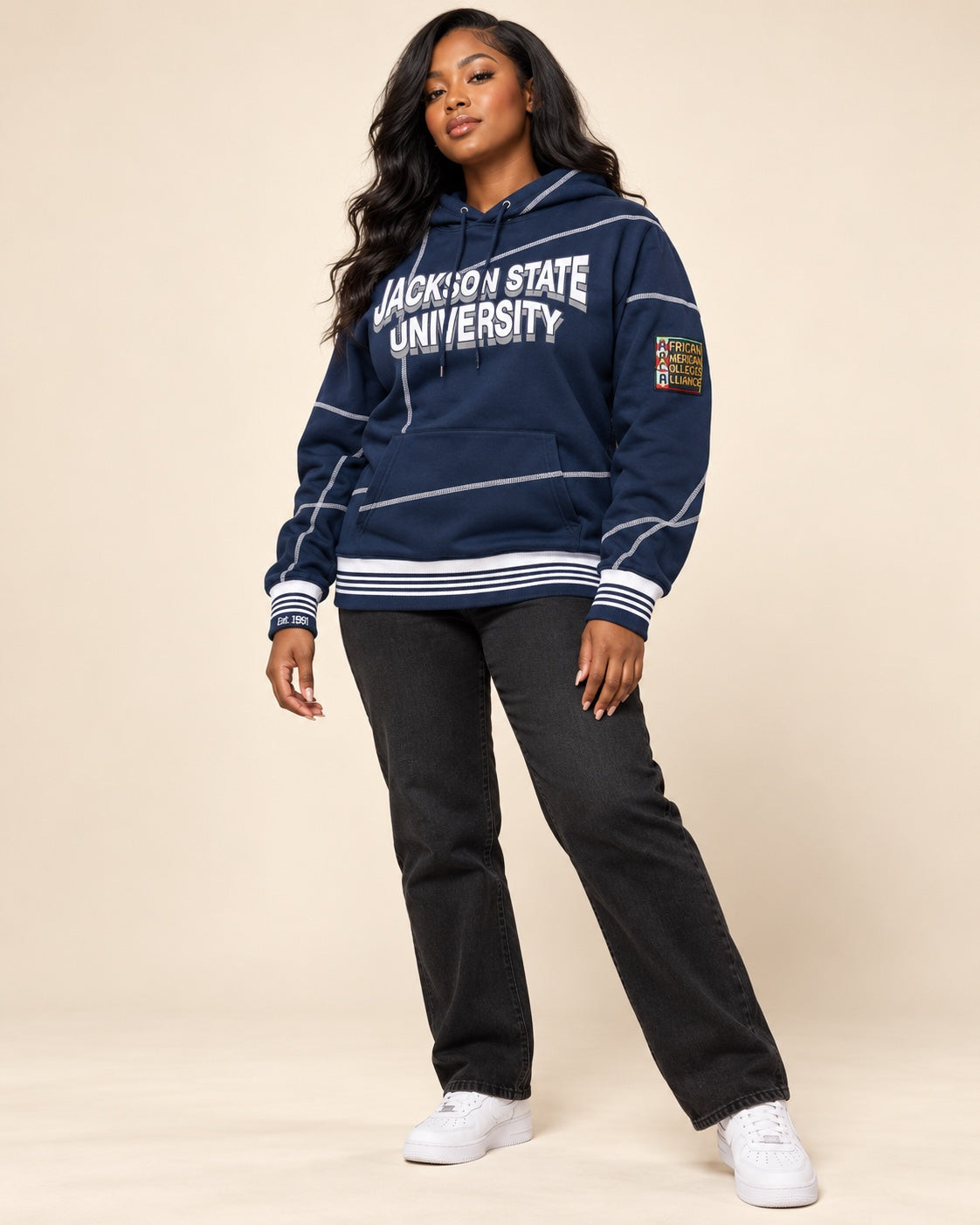 Jackson State 93 Frankenstein Hoodie Navy/White