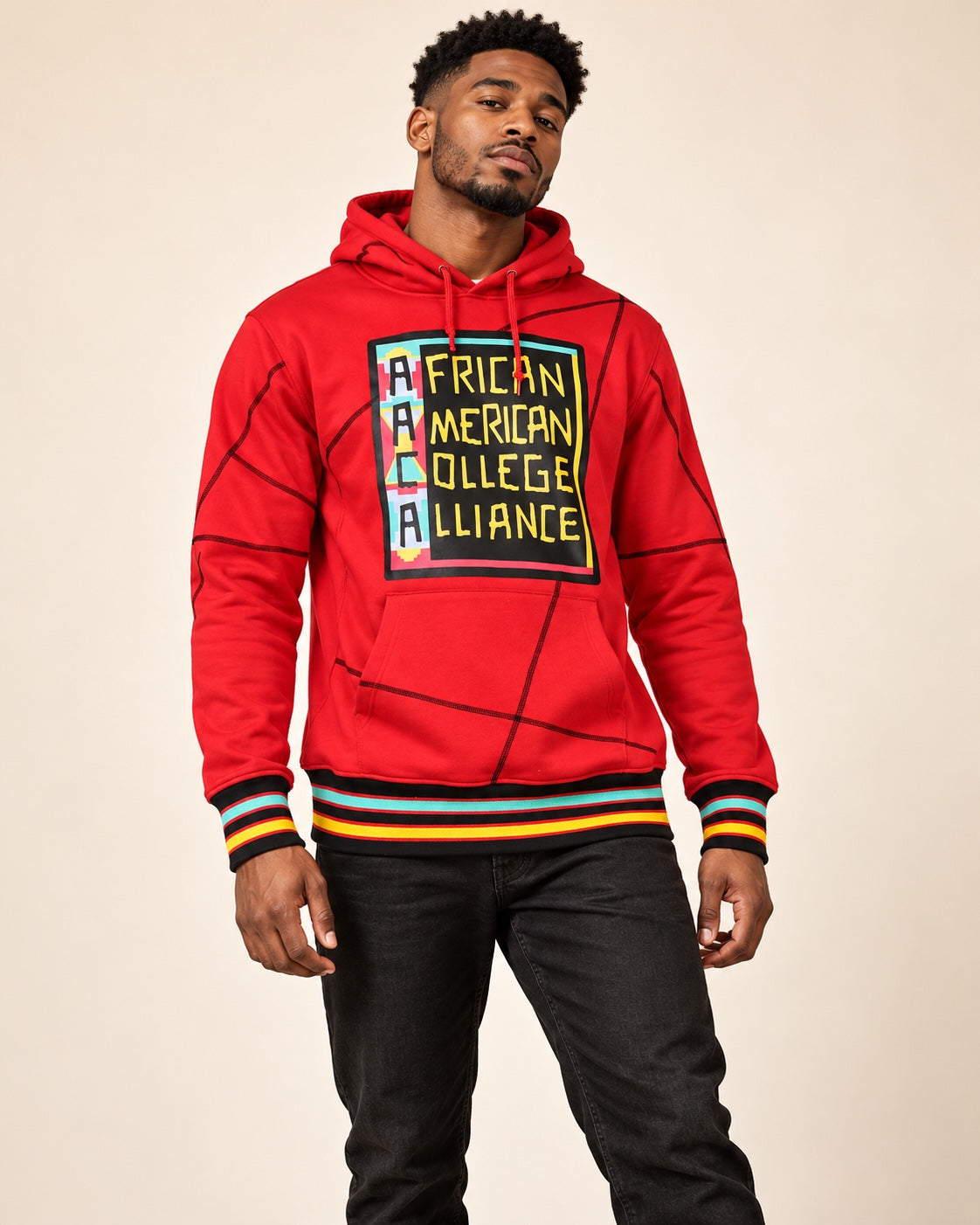 AACA Original 92 Frankenstein Stitched Hoodie Red/Black