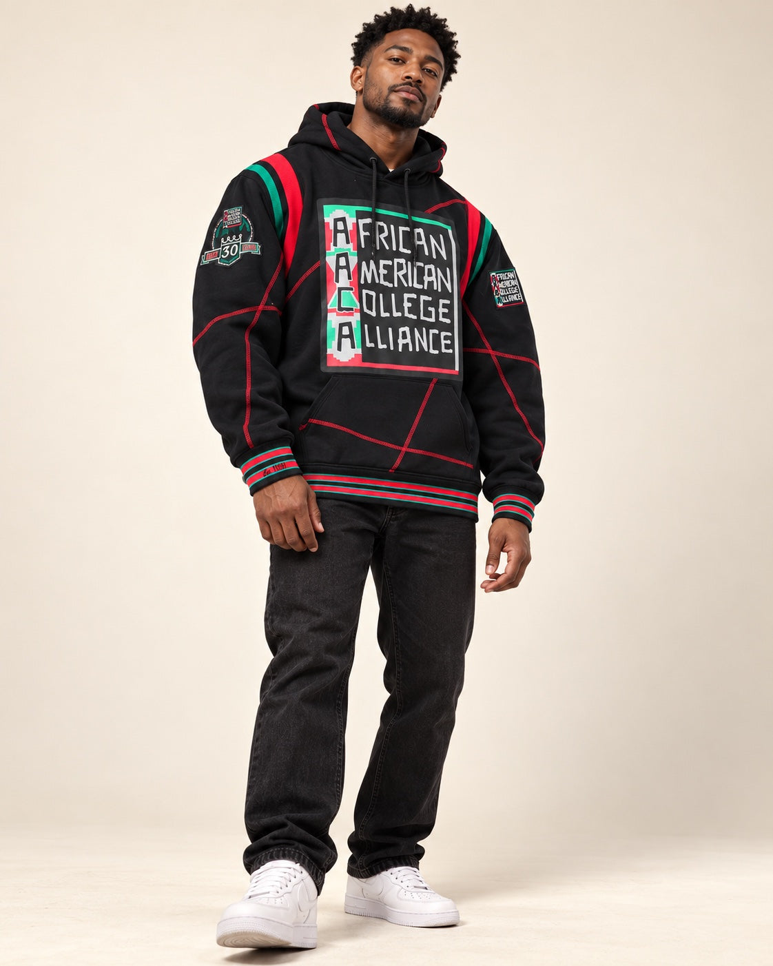30th Anniversary FTP AACA Frankenstein Stitched Hoodie Black/Red