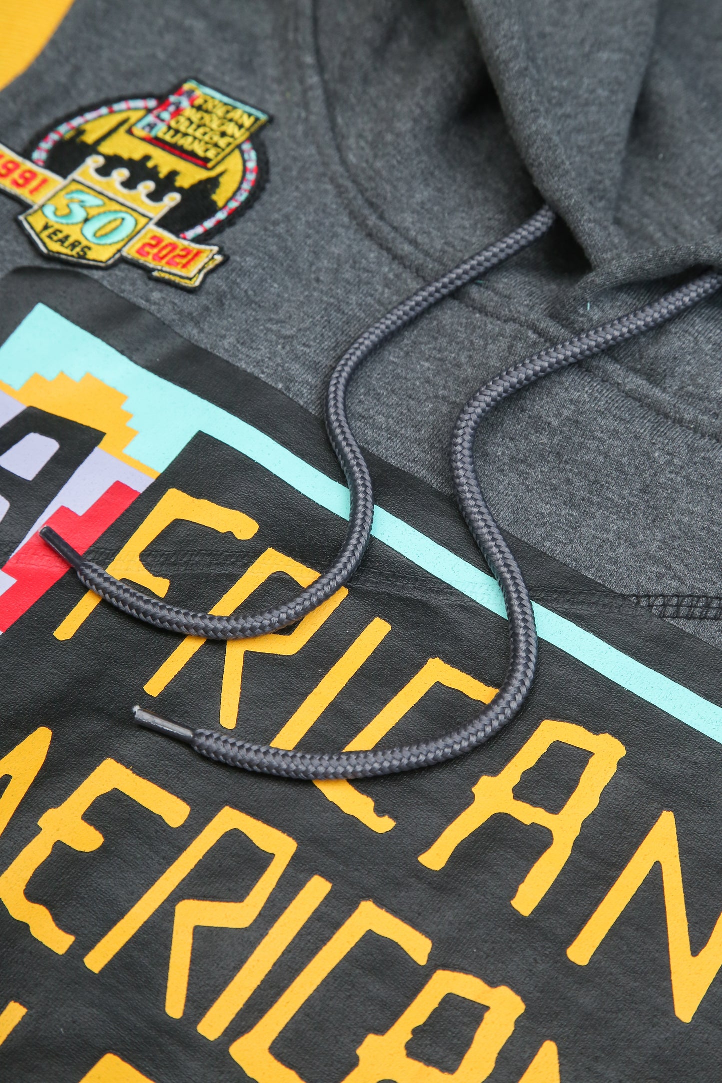 30th Anniversary AACA Frankenstein Stitched Hoodie Charcoal/Black - African American College Alliance