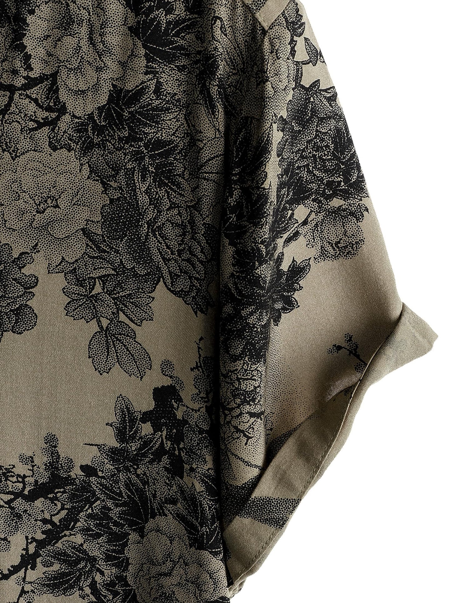 JOTOOK Mens Hawaiian Shirt Short Sleeve Button Down Tropical Shirts Casual Floral Summer Beach Shirt Vacation Shirt Large Khaki Flower