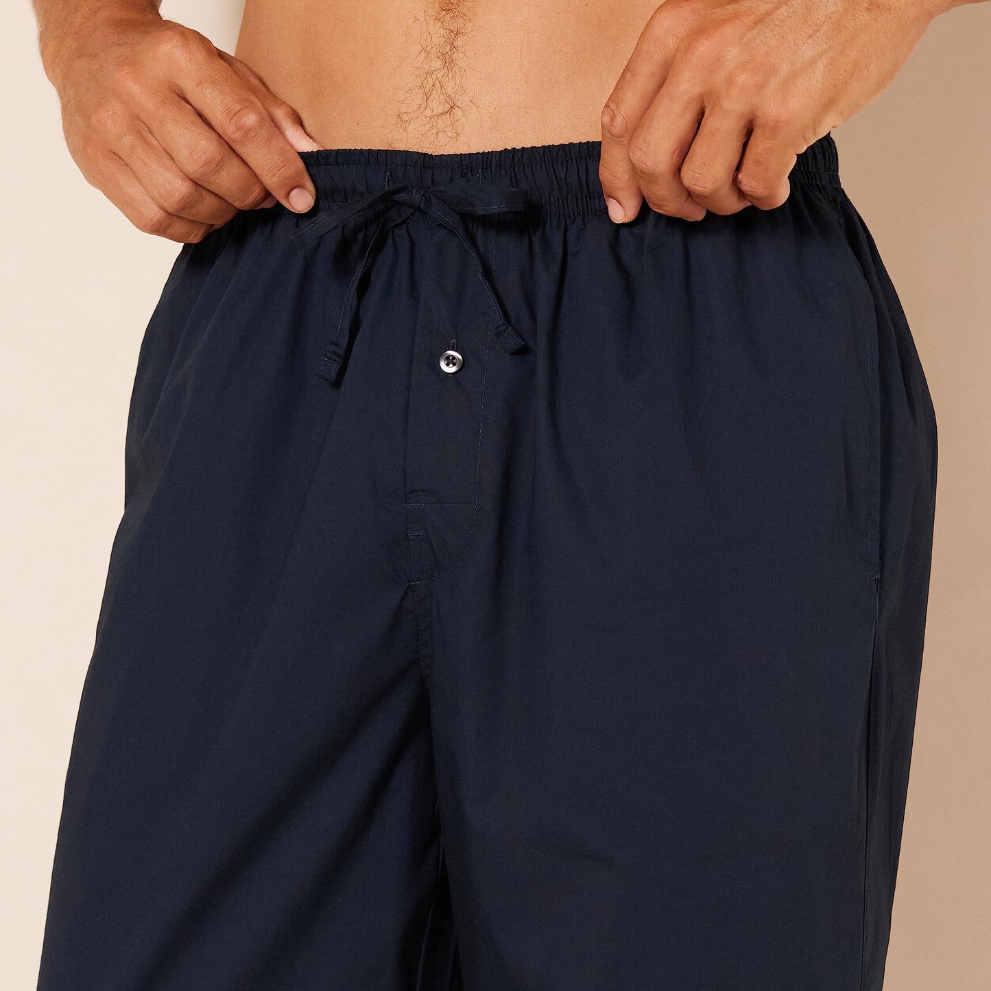 Amazon Essentials Men's Straight-Fit Woven Pajama Pant with Pockets, Navy, Large