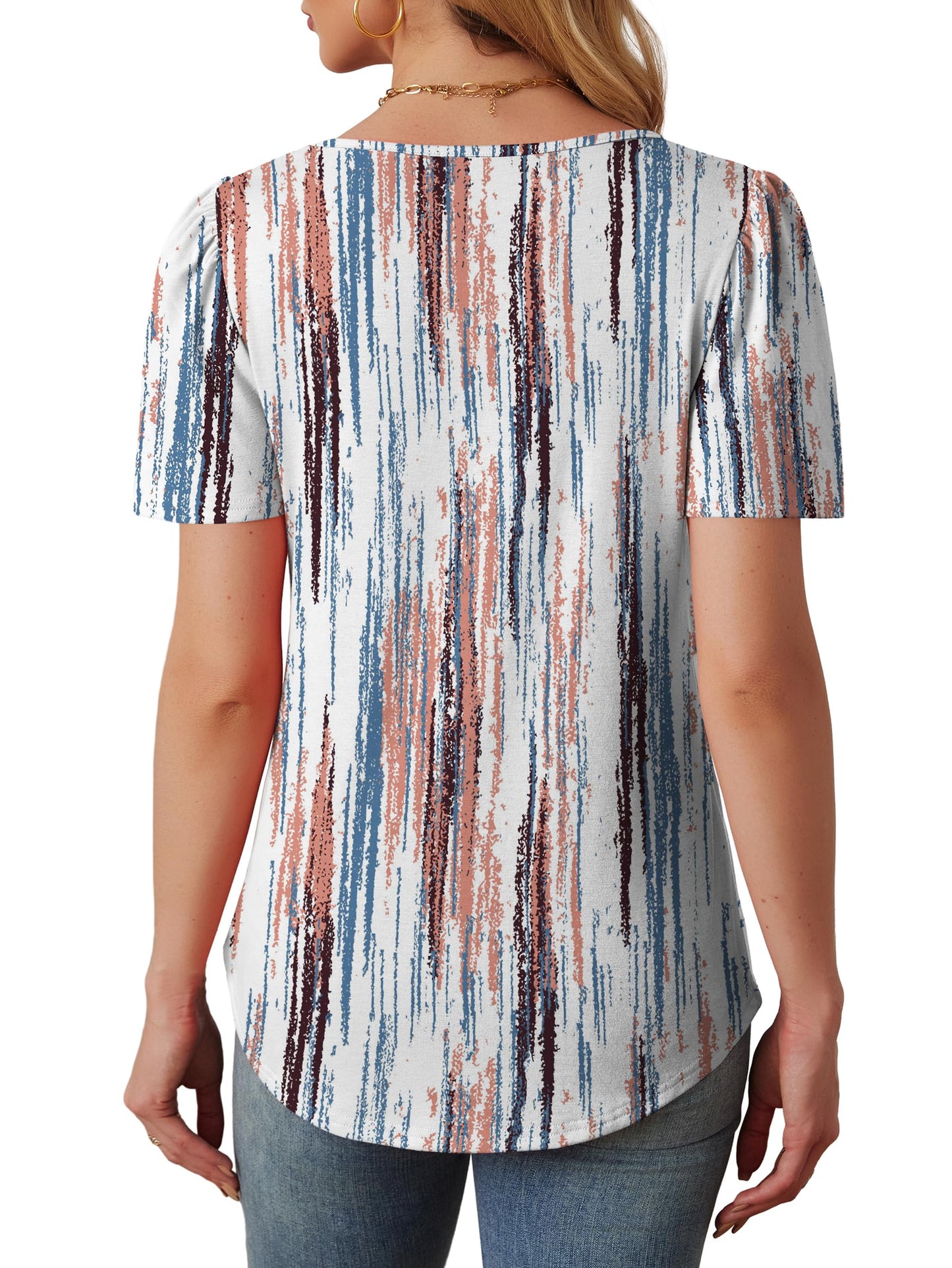 WIHOLL Summer Tops for Women Cute Spring Break Essential Date Contry Concert Outfits 2025 Dressy Casual Blouses Short Sleeve Shirts Tie Dye XL