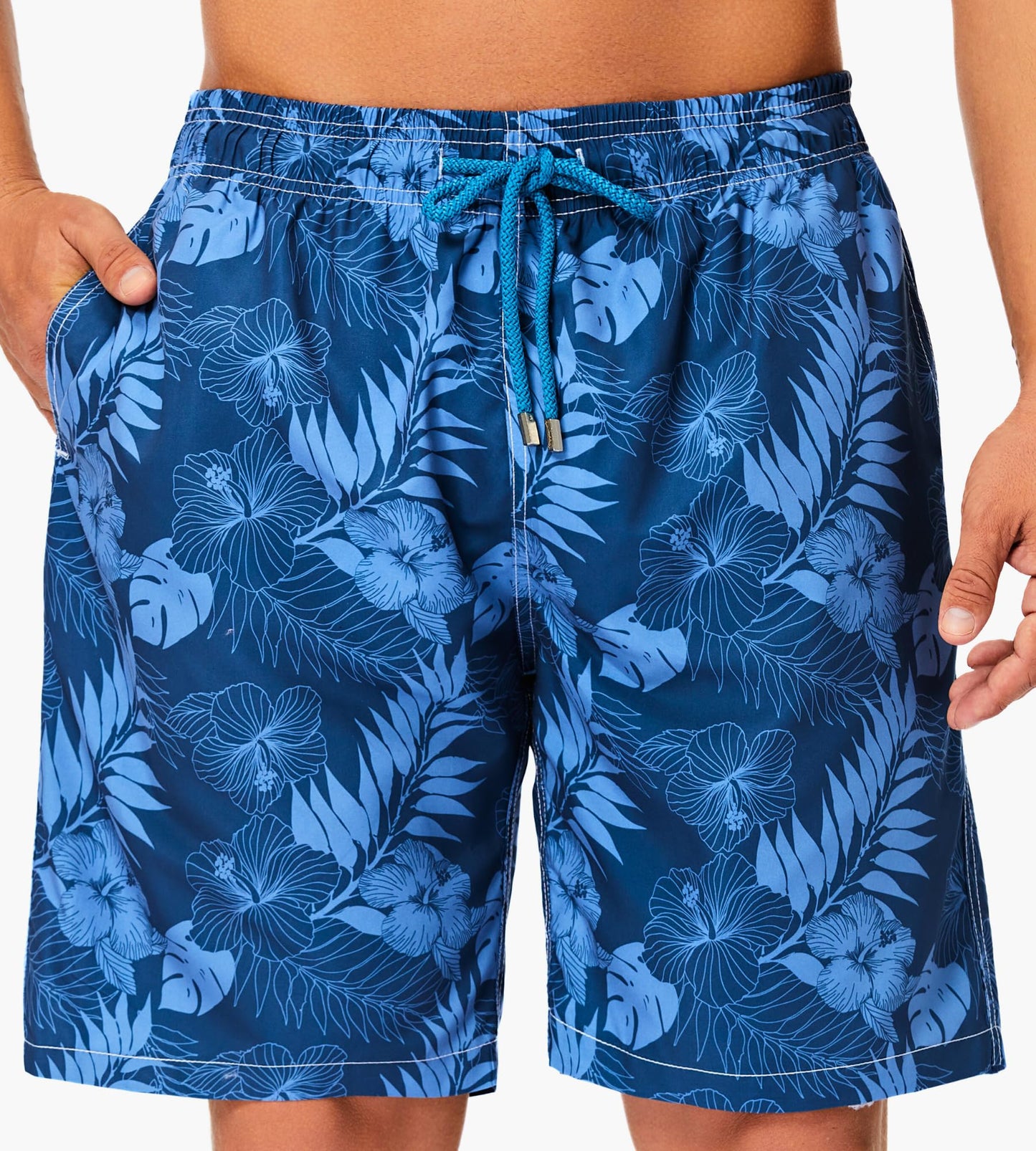 SIX ISLANDS Quick-Dry Swim Trunks - Comfortable Mens Boardshorts, 9" Inseam, Variety of Tropical & Classic Designs