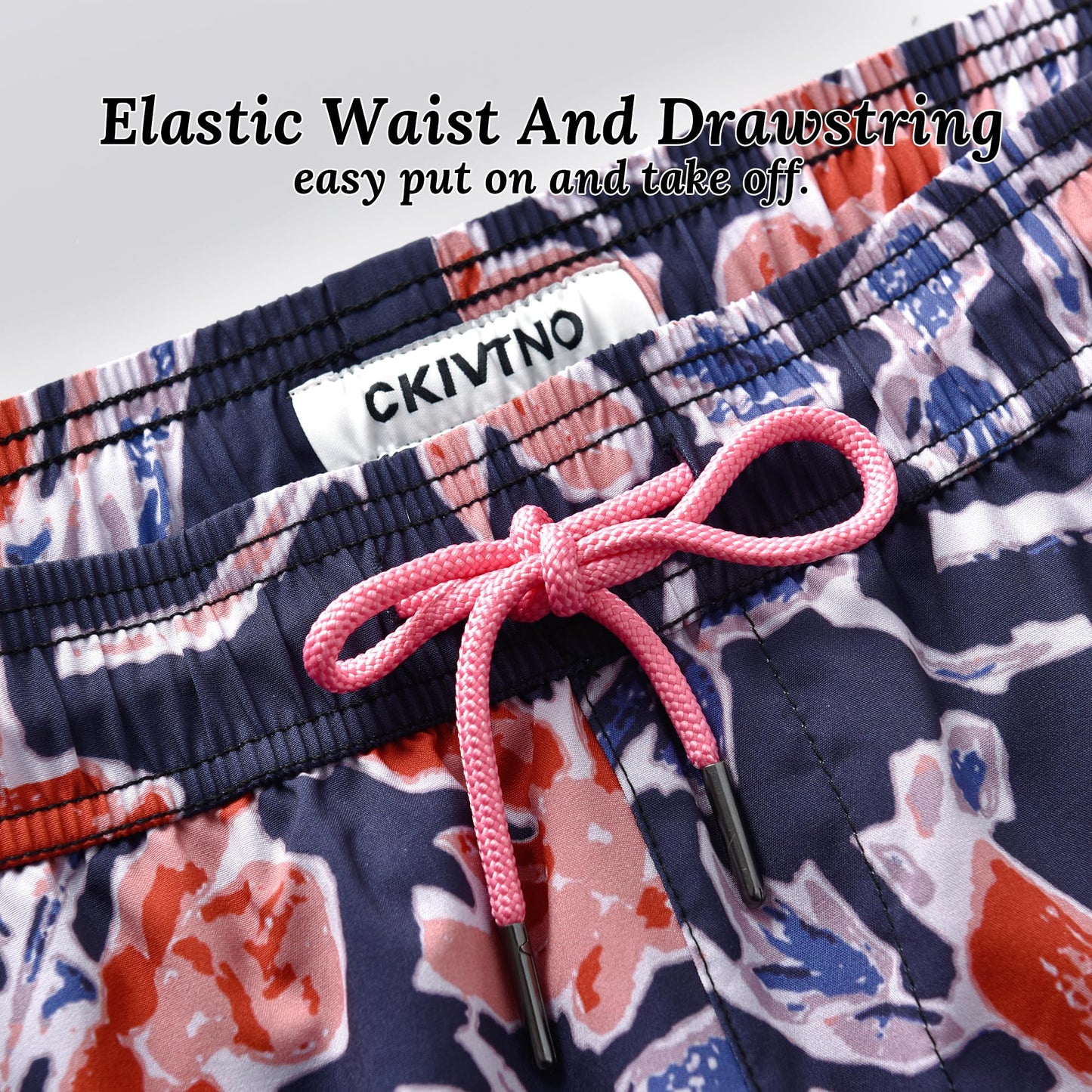 CKIVTNO Mens 5.5 inch Floral Printed Hawaiian Short Swim Trunks Compression Liner Quick Dry Summer Swimwear Bathing Suits Boardshorts Beach Wear