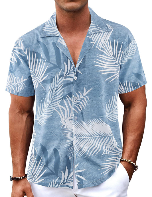 BOJIN Men's Hawaiian Shirts Casual Beach Aloha Tropical Short Sleeve Shirts BJ071 1XL