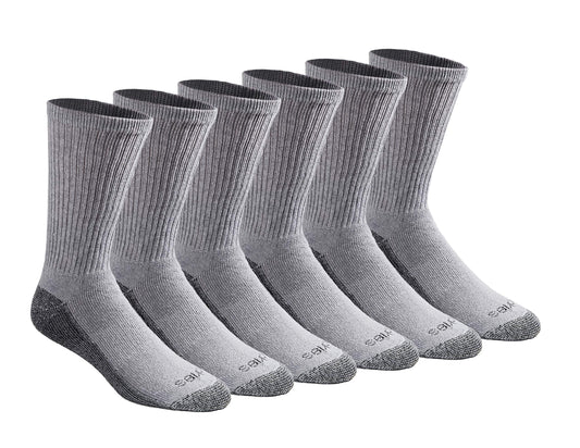 Dickies Men's Dri-Tech Moisture Control Crew Socks, Available in M-XXL (6, 12, 18, Grey (6 Pairs), XX-Large