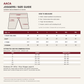 AACA joggers size guide: garment measurements in inches, estimated height in ft and in, weight in lbs