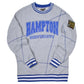 Hampton University Original '92 "Frankenstein" Crewneck MDH. GREY/Royal Blue Frankenstein Crewneck white background product image