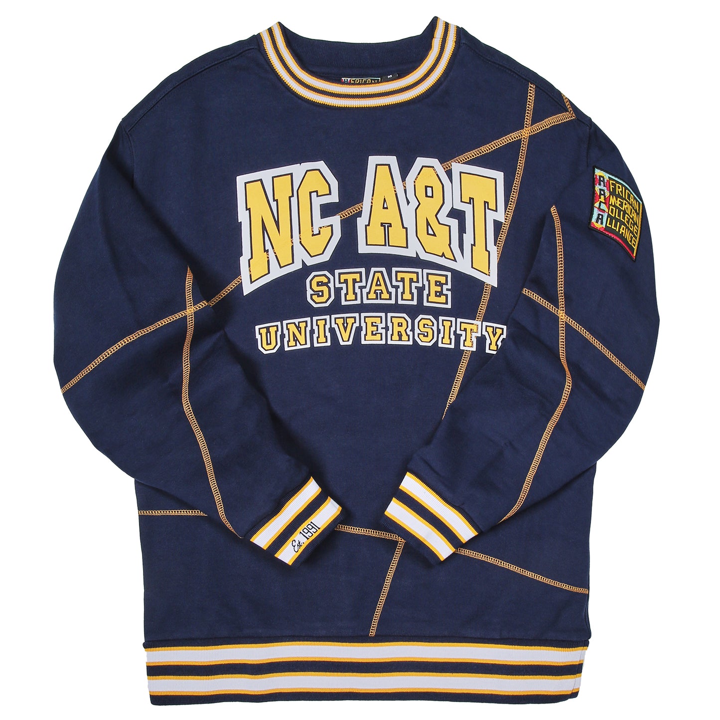 North Carolina A&T University Original '92 "Frankenstein" Crewneck Navy/Gold