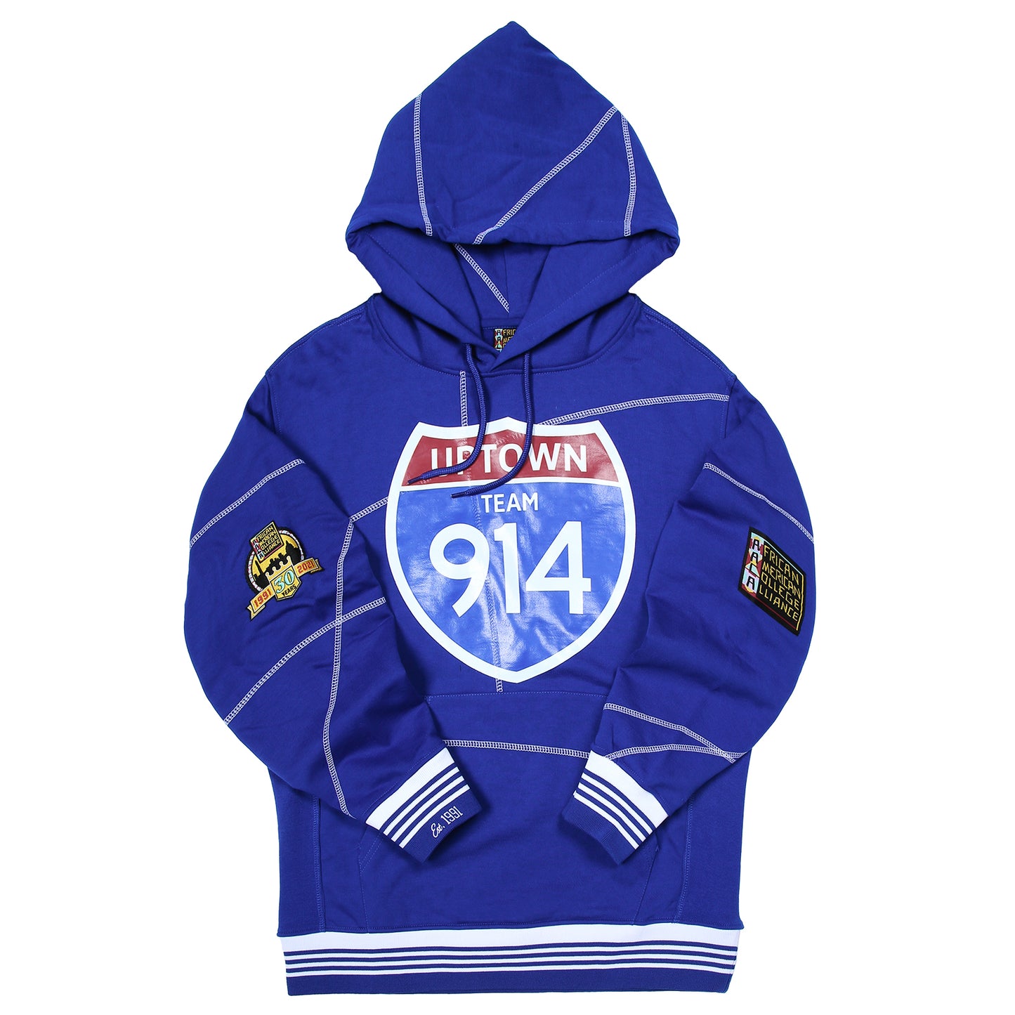 Uptown Team 914 93 Frankenstein Hoodie Royal Blue/White