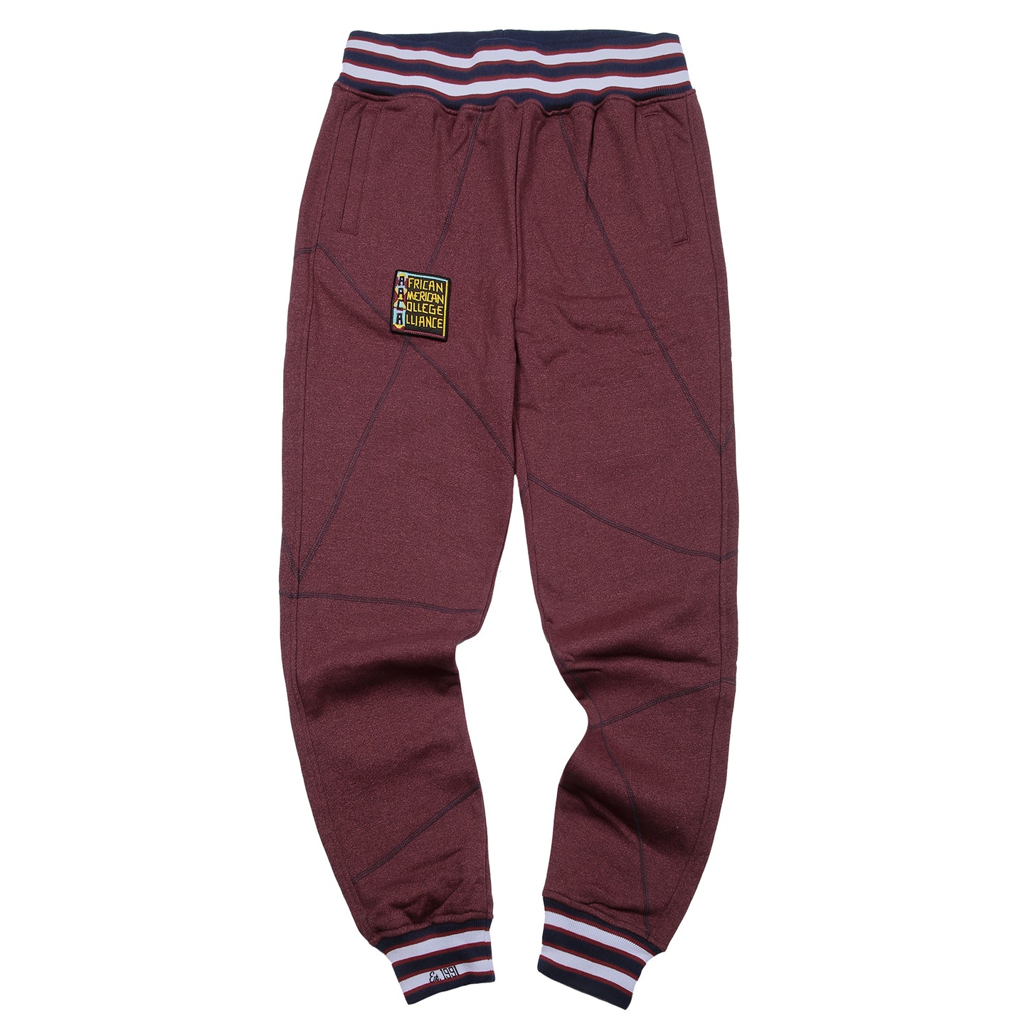 AACA Original '92 "Frankenstein" Stitched Sweatpants Red Heather / Navy