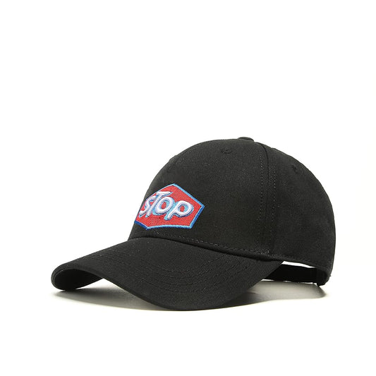 STOP Embroidered Cap — Black