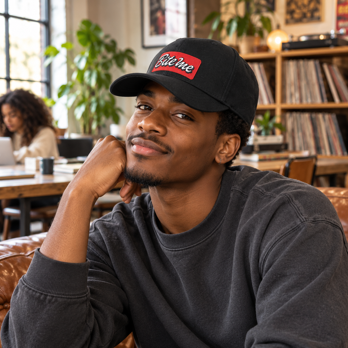 AACA cap styling on a male model