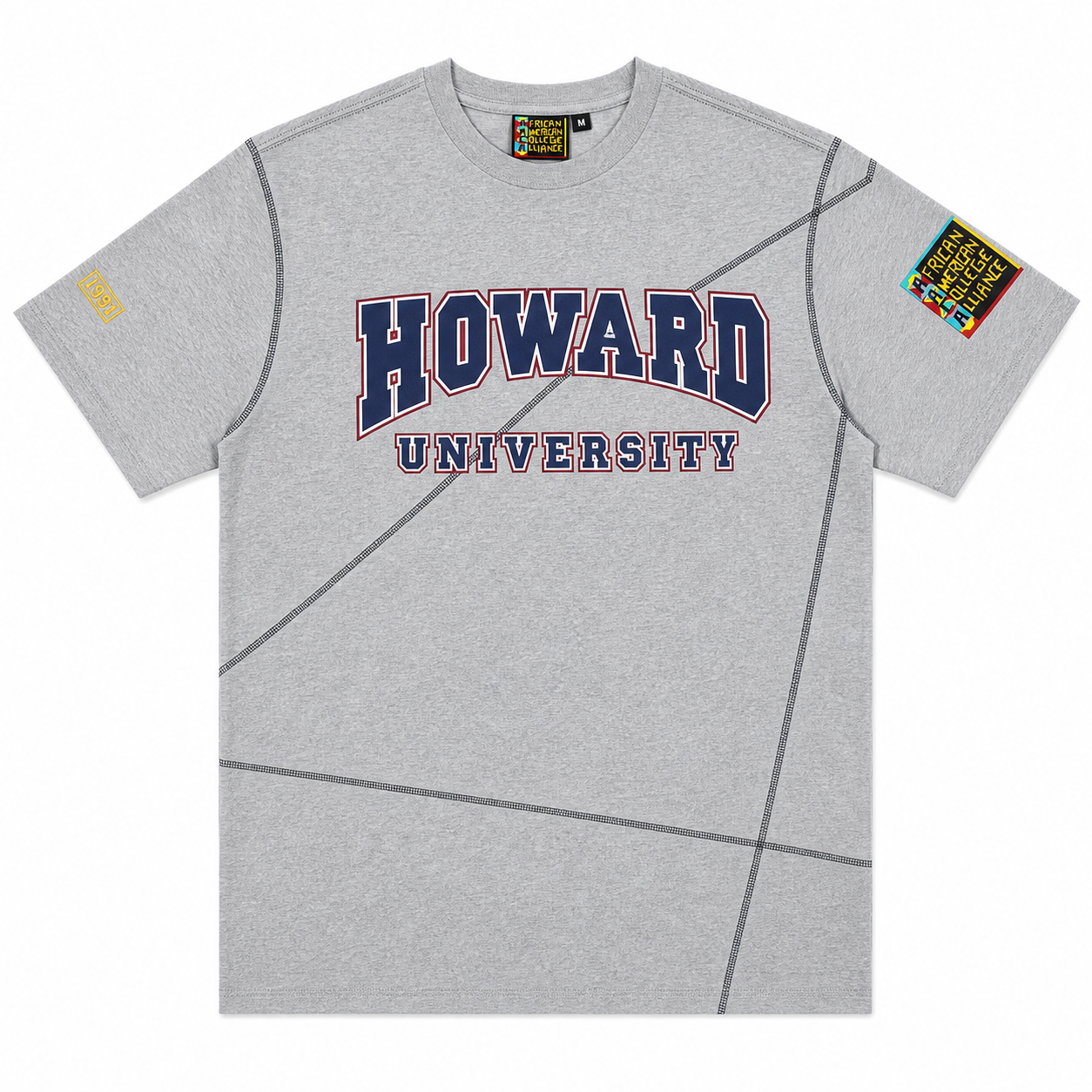 Howard University Originals' AACA Classic T-Shirt MDH. Grey / Navy tee-ai-flatlay white background product image
