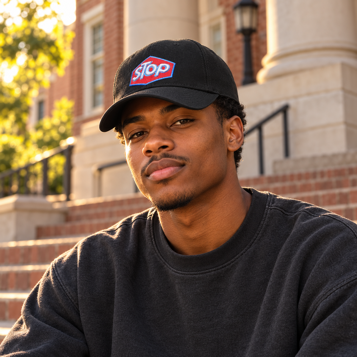 AACA cap styling on a male model