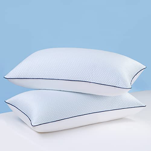 AiAngu Cooling King Pillows Set of 2，Soft Hotel Bed Pillows for Sleeping Down Alternative Pillows for Side Back and Stomach Sleepers, Breathable Cotton and Cool Cover